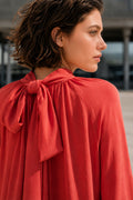 Vestido bambula seda coral · PIEZA ÚNICA