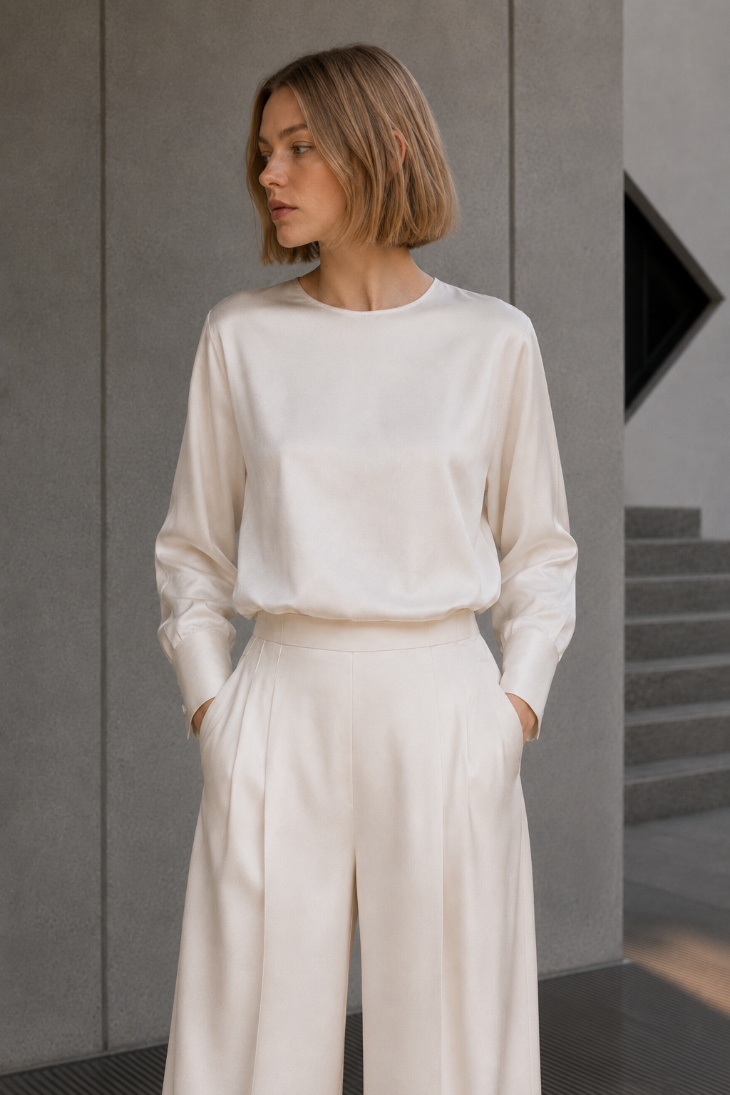 Blusa fluida cloud dancer