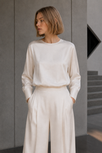 Blusa fluida cloud dancer