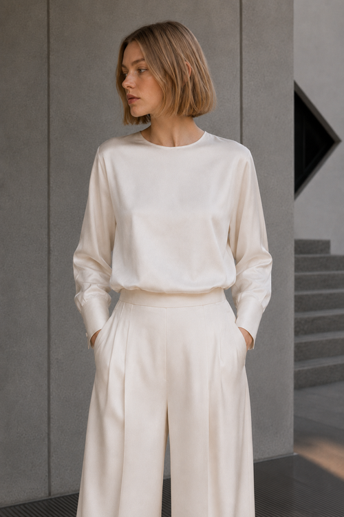 Blusa fluida cloud dancer