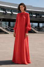 Vestido bambula seda coral · PIEZA ÚNICA