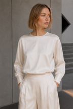 Blusa fluida cloud dancer