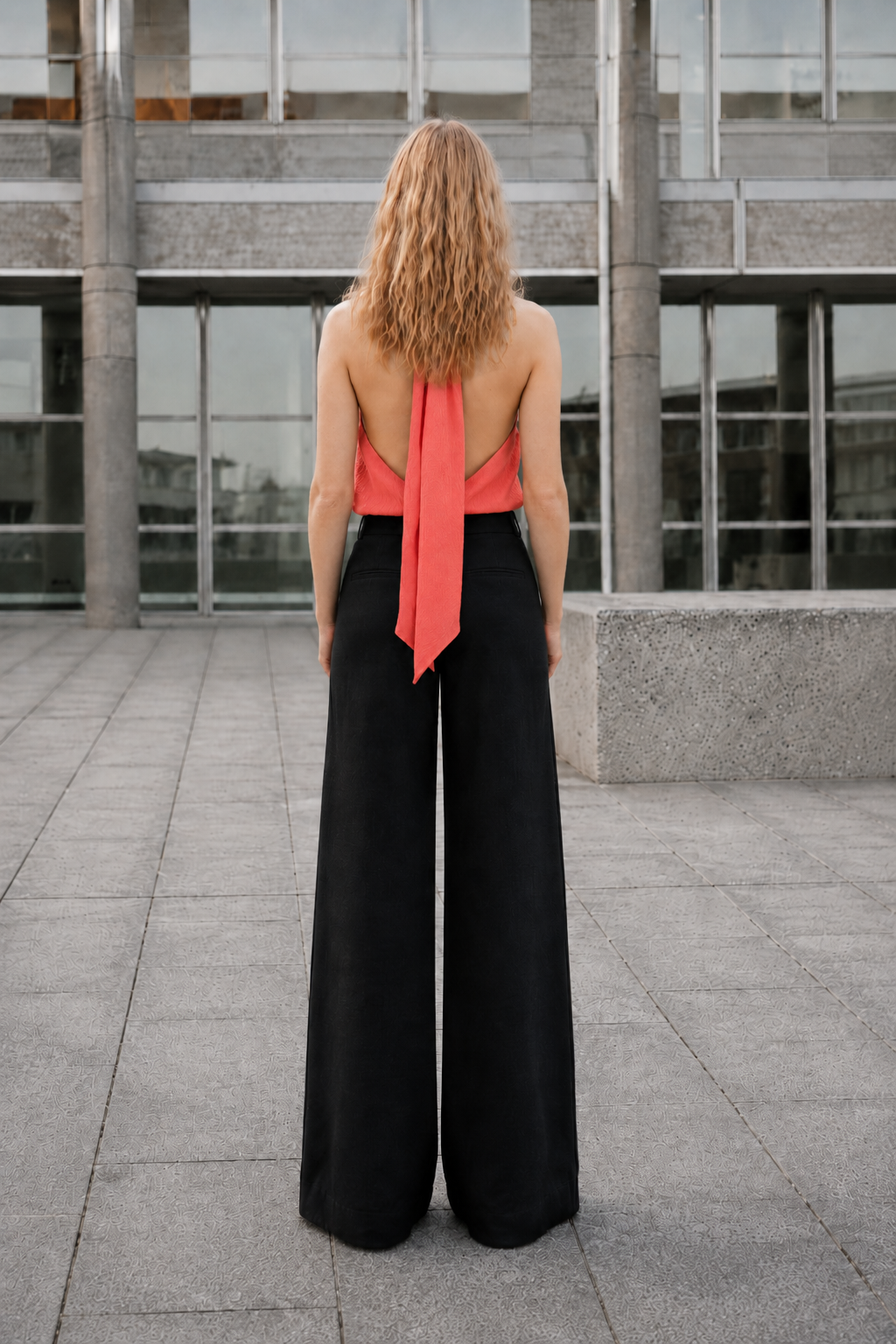 Pantalón sastre lino negro