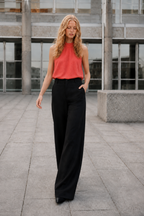 Pantalón sastre lino negro