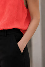 Blusa halter bambula seda coral