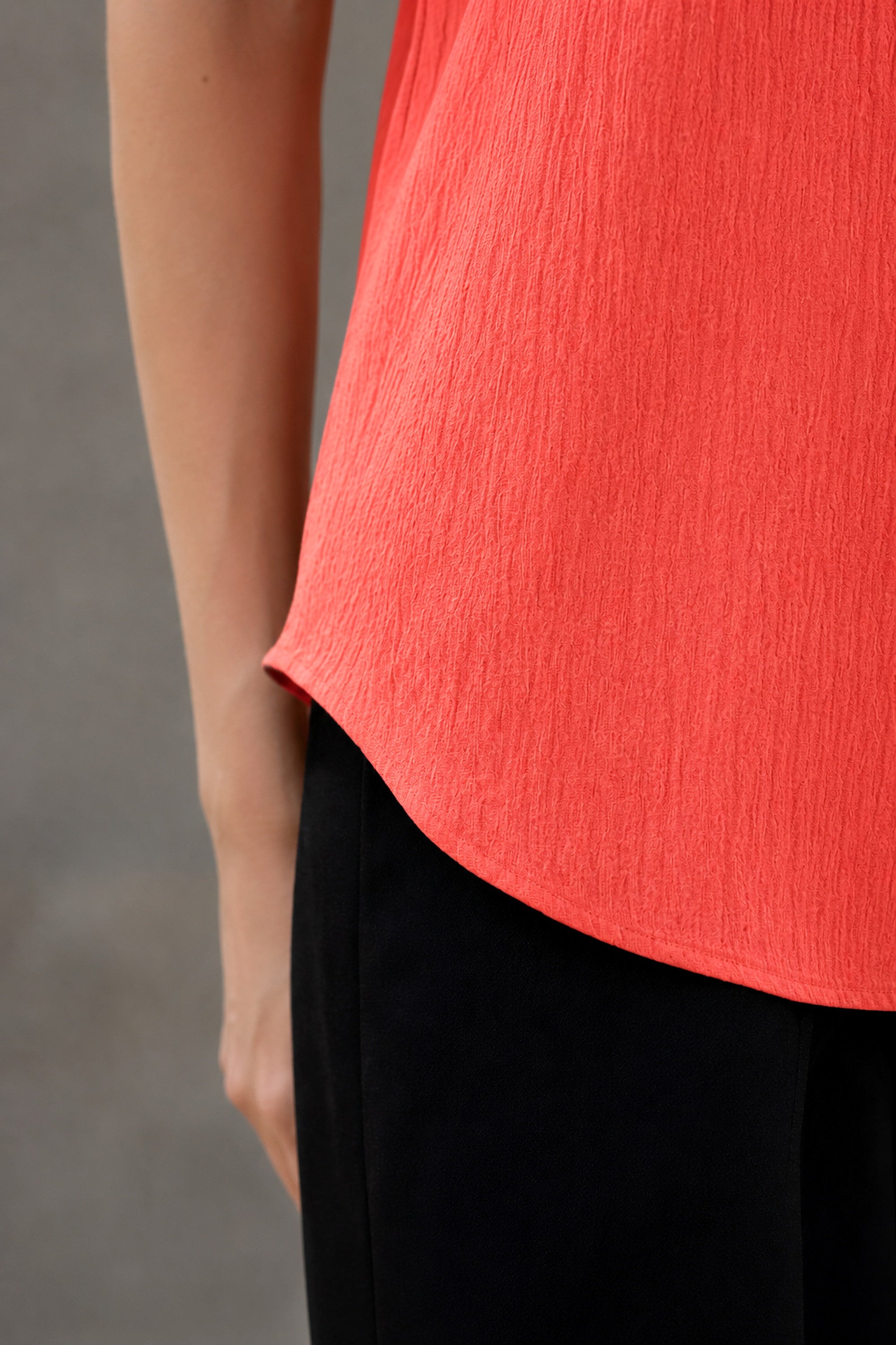 Blusa halter bambula seda coral